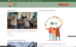 Website screenshot of AMURT