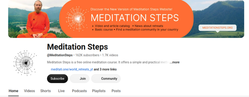 Meditation Steps YouTube channel screenshot